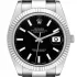 Black dial of the Rolex Datejust Silver Replica