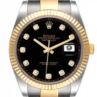 Black dial of the Rolex Datejust 126333 Replica