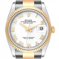 White dial of the Rolex Datejust White Roman Replica