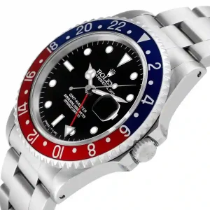 Blue and red bezel of the watch