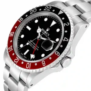 Black and red bezel of the watch