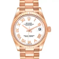 Rose gold case of the Rolex Datejust Rose Gold Replica