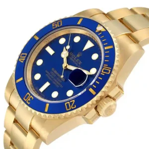 Blue bezel of the watch